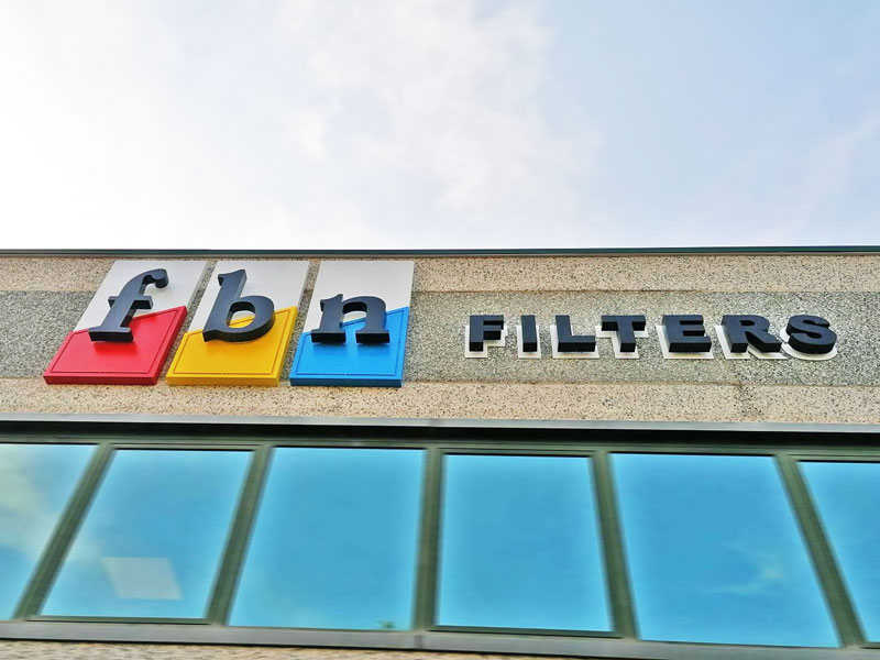 Insegna pubblicitaria grande formato Fbn Filters a Novellara Reggio Emilia